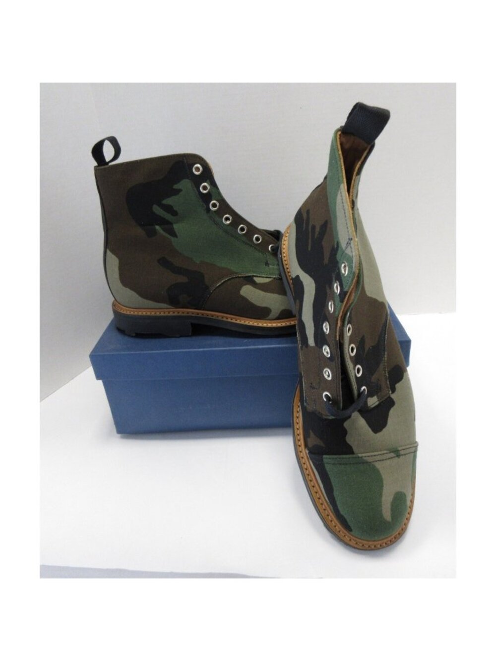 Mark McNairy Boots 11 New Amsterdam Woodland Camo Canvas Leather NEW